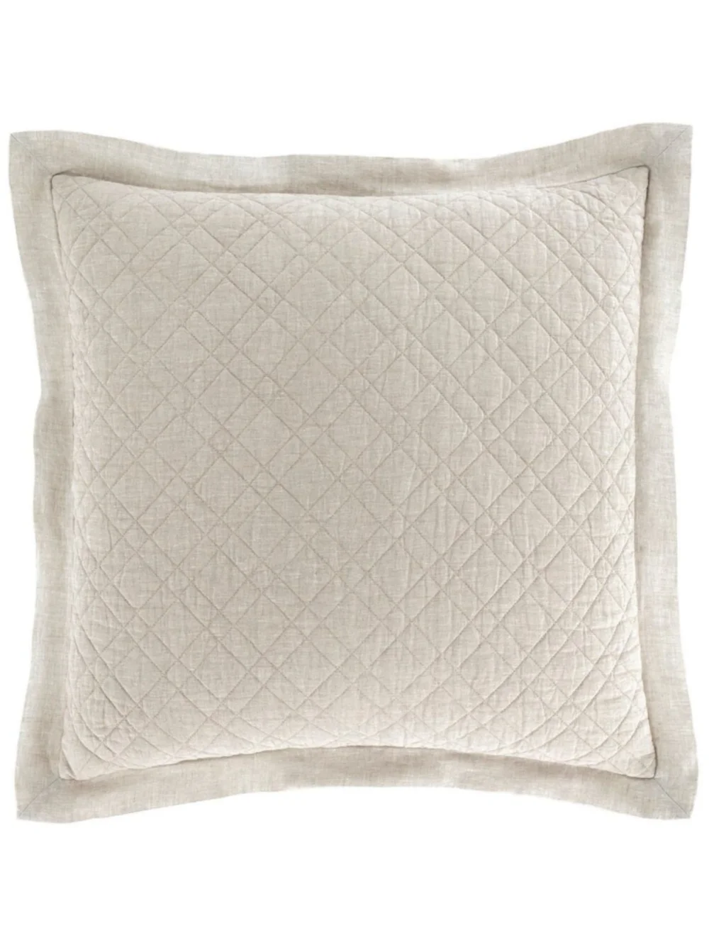 PINE CONE HILL WASHED 100% LINEN QUILTED NATURAL EURO SHAM